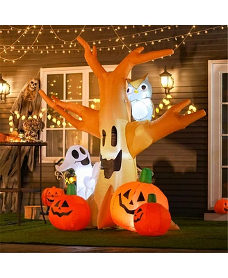 Yescom 7.5 Ft Halloween Inflatables Outdoor Yard Decoration,Blowup Scary Led Tree,Ghost,Owl,Pumpkin 2024