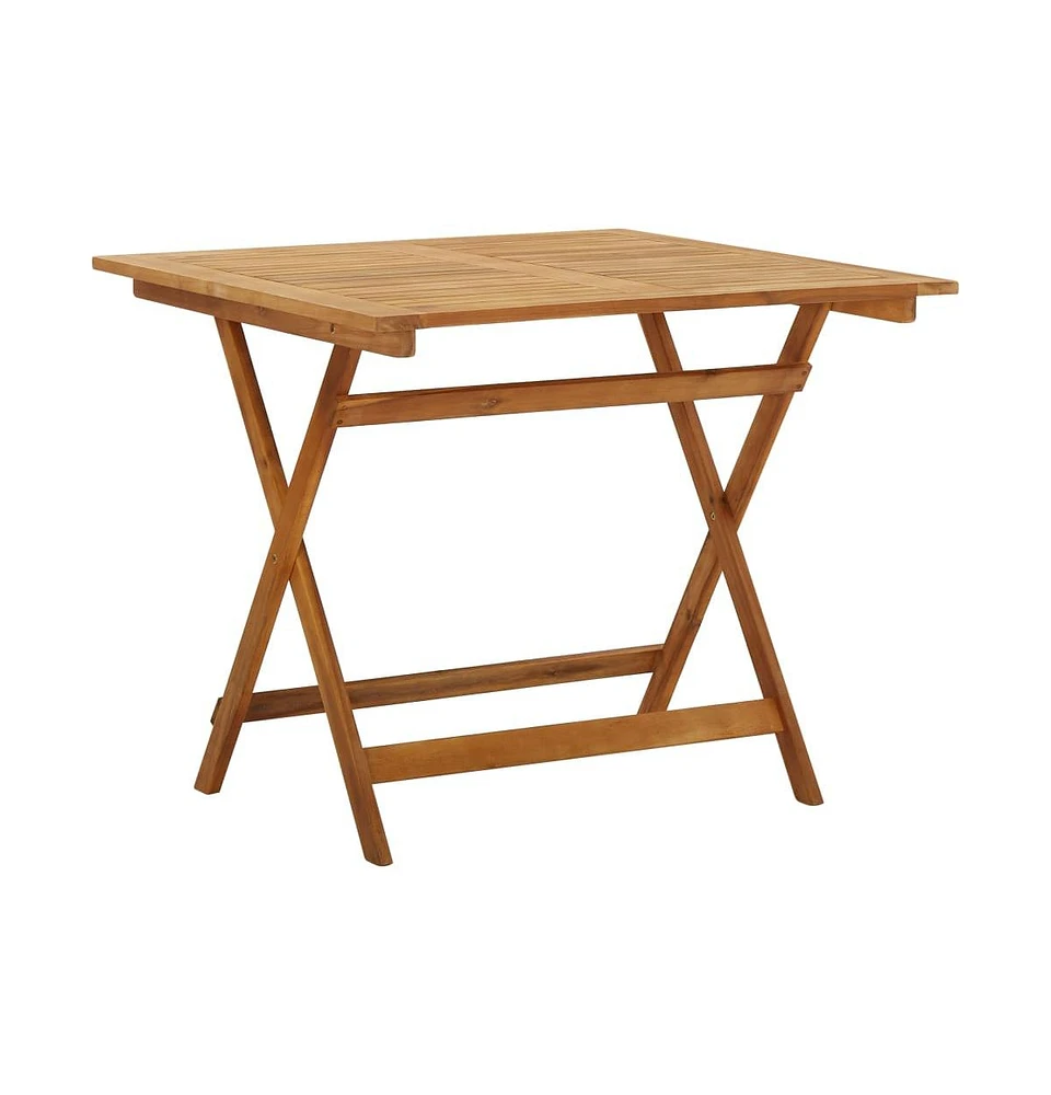 vidaXL Folding Patio Table 35.4"x35.4"x29.5" Solid Acacia Wood