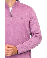 Men's Tonal Tropical Print Pique Quarter Zip