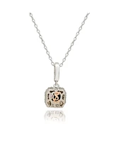 Suzy Levian New York Suzy Levian Sterling Silver Red and White Cubic Zirconia Asscher Cut Pendant