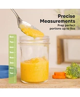 KeaBabies 4pk Prep Baby Food Storage Containers, Leak-Proof, Bpa Free Glass Jars for Feeding