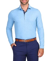 Tailorbyrd Men's Brushed Melange Long Sleeve Polo