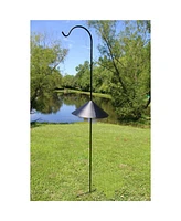 Ashman 92 Inch Shepherd's Hook Premium Metal Garden Plant Hanger, Black (3 Pack