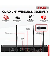 5 Core Wireless Microphone System 6 Channel Uhf Portable Receiver w 6 Cordless Dynamic Mic 492F Range