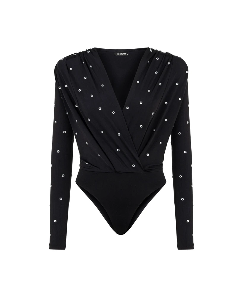 Nocturne Women's Double-Breasted Collar Bodysuit