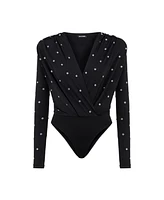 Nocturne Women's Double-Breasted Collar Bodysuit