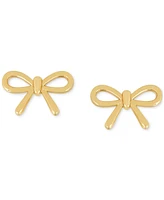 Polished Tied Ribbon Teeny Bow Stud Earrings in 14k Gold