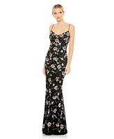 Mac Duggal Women's Embellished Spaghetti Strap Lace Up Gown