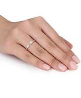 Moissanite Bezel Polished Cuff Ring (3/8 ct. t.w.) Sterling Silver