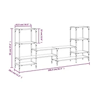 vidaXL Tv Stand Smoked Oak 81.3"x11.2"x37.4" Engineered Wood