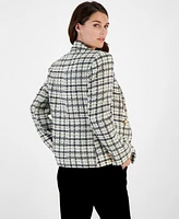 Tahari Asl Women's Faux Double-Breasted Tweed Blazer