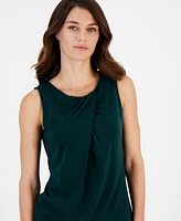 Anne Klein Women's Drape-Front Moss Crepe Sleeveless Top