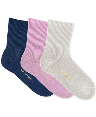 Gold Toe Women's 3-Pk. Sparkle Rib Midi Socks