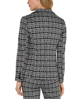 Liverpool Los Angeles Women's Plaid Sweater Blazer