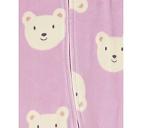 Carter's Baby Girls 1-Piece Bear Fleece Sleep & Play Footed Coverall