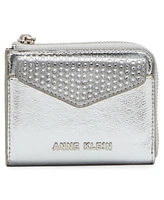 Anne Klein 2 Piece Envelope Flap Curved Wallet with Rhinestones