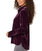 Democracy Petite Velvet Button-Front Shirt