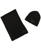 Calvin Klein Men's Silicone Logo Scarf & Beanie Set