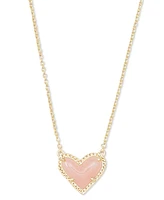 Kendra Scott 14k Gold-Plated Gemstone Heart Pendant Necklace, 15" + 2" extender