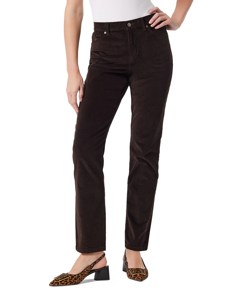 Gloria Vanderbilt Women's Amanda High-Rise Straight-Leg Corduroy Pants