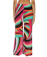 Trina Turk Women's Swoop Print Mesh Tie-Front Cover-Up Pants, Created for Macy's