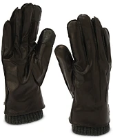 Tommy Hilfiger Men's Double Layer Cuff Leather Gloves