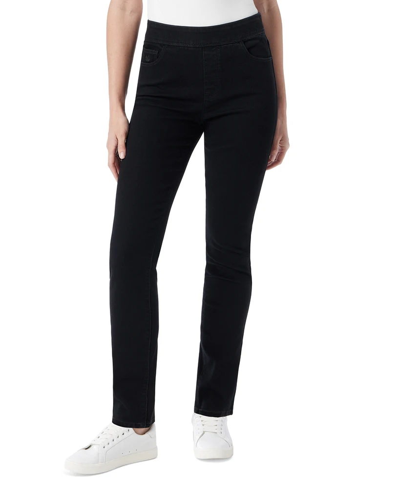 Gloria Vanderbilt Women's Amanda High-Rise Straight Pull-On Jeans