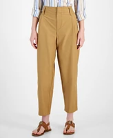 Tommy Hilfiger Women's Cotton-Blend Pleated Utility Trousers