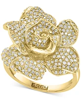 Effy Diamond Pave Petal Rose Statement Ring (1-1/8 ct. t.w.) in 14k Gold