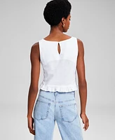 And Now This Women's Embroidered Ruffled-Hem Top, Created for Macy's