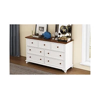 Slickblue Wooden Captain's Seven-Drawer Dresser – Classic and Spacious Storage