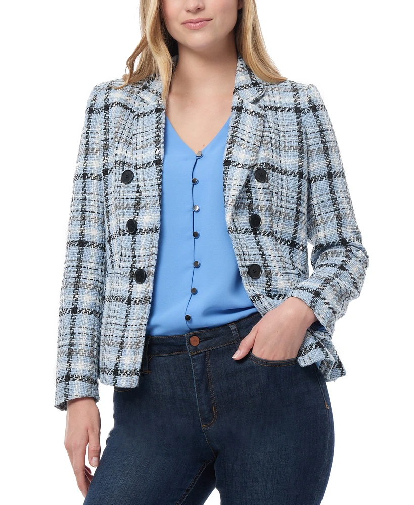 Jones New York Petite Plaid Open-Front Blazer