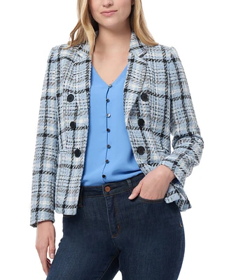 Jones New York Petite Plaid Open-Front Blazer