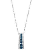 Effy Blue Diamond (3/8 ct. t.w.) & White Diamond (1/6 ct. t.w.) Ladder 18" Pendant Necklace in 14k White Gold