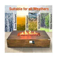 SereneLife 50,000 Btu Propane Gas Fire Pit Table with Cover