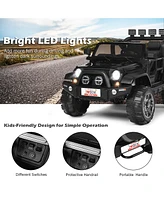 Costway 12V Kids Ride On Car 2 Seater Truck Rc Electric Vehicles w/ Storage Room