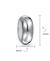 Bling Jewelry Simple Spacer Stopper Bead Charm White Rubber Center Sterling Silver