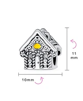 Bling Jewelry Christmas Candy Cane Gingerbread House Charm Bead .925 Silver