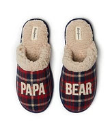 Dearfoams Men's Papa Bear Plaid Dad Scuff Slipper