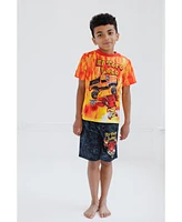 Monster Jam Toddler Boys Pullover Pajama Shirt and Shorts Sleep Set to Grave Digger El Toro Loco Megalodon