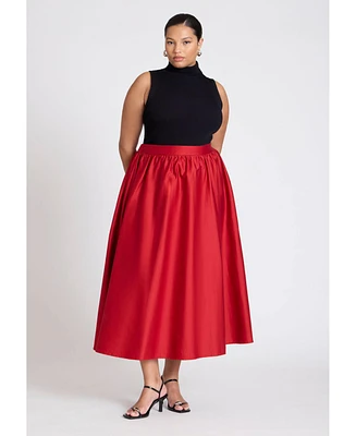 Eloquii Plus Sunburst Pleated Skirt