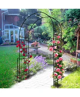 Slickblue Metal Garden Arch – 55'' W x 94.5'' H, Black Arbor Trellis for Climbing Plants and Roses, Outdoor Support