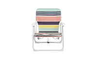 Slickblue Small Beach Chair – 100kg Capacity, White Iron Frame with Durable Oxford Cloth