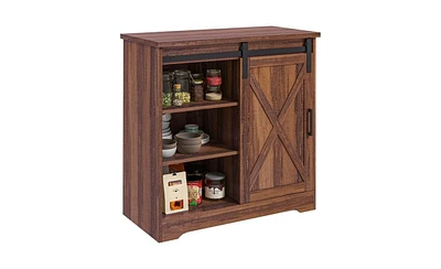 Slickblue Brown Kitchen Sideboard Storage Cabinet- Stylish and Functional Organizer for Kitchen Essentials