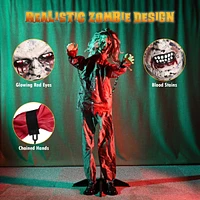 Yescom Animated Halloween Zombie Decoration 5.5Ft Life Size with Motion/Sound Activated Glowing Eyes 2024