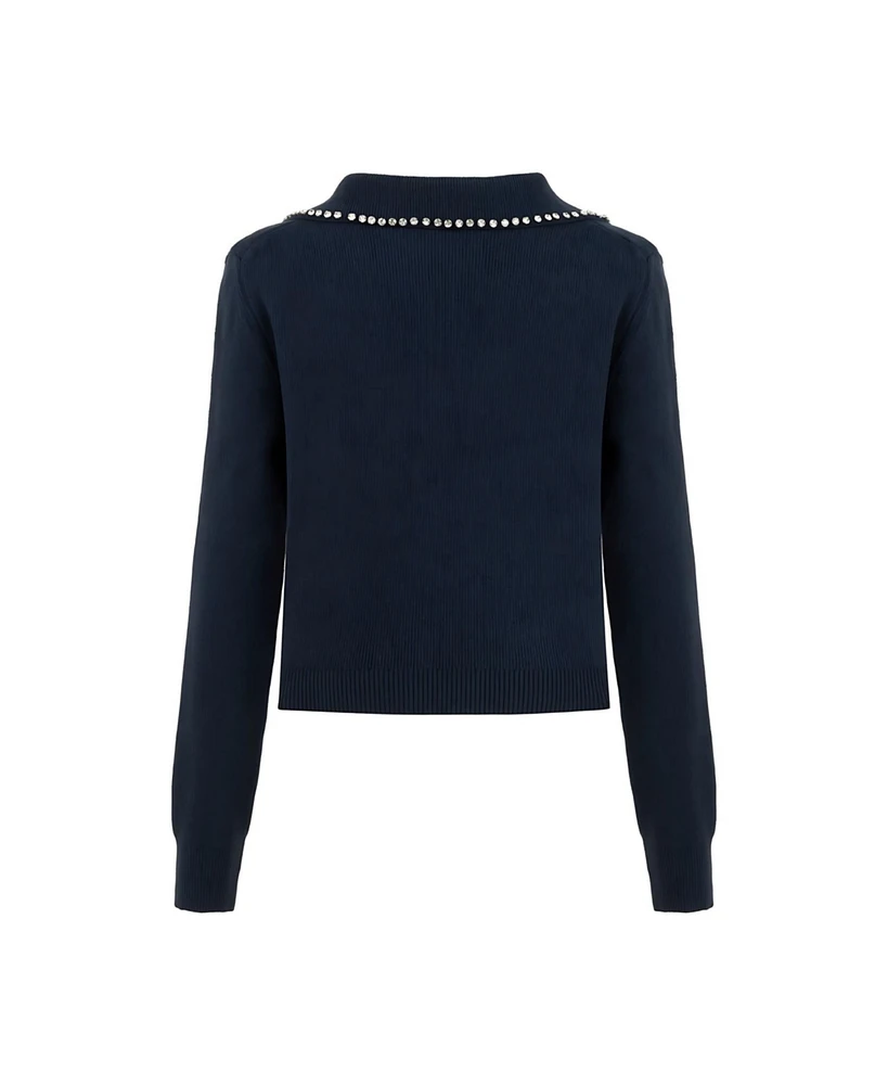 Nocturne Women's Shirt Collar Knit Sweater