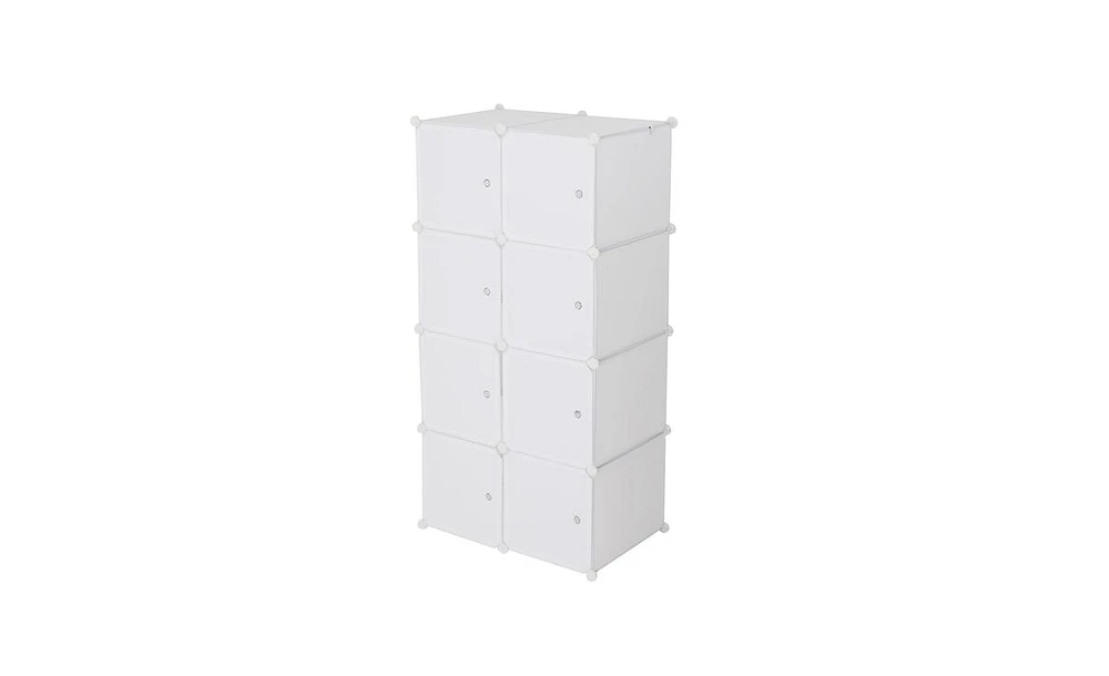 Slickblue 8-Cube Stackable Plastic Organizer Storage Unit