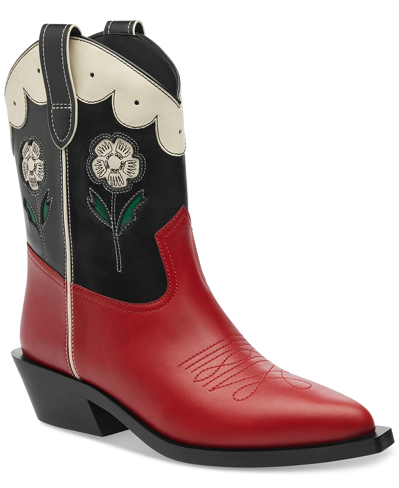 Coach Women's Aria Leather Cowboy Booties