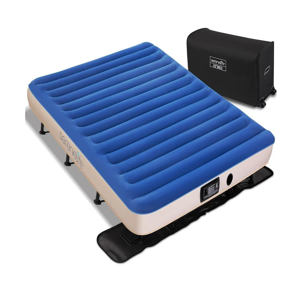 SereneLife Premium Raised Airbed With Steel Frame and Built-In Pump (Queen)