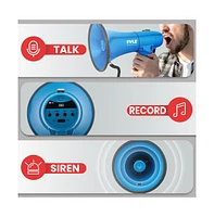 Pyle Megaphone Siren Bullhorn Speaker, 40-Watt With Handheld Microphone, Blue